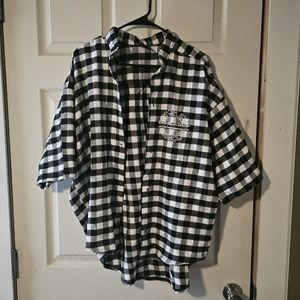 NPC Activewear USA Muscle Bodybuilding plaid flannel shirt XL